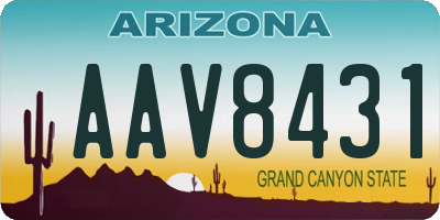 AZ license plate AAV8431