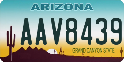 AZ license plate AAV8439