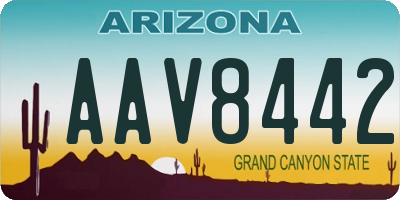 AZ license plate AAV8442