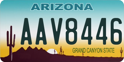 AZ license plate AAV8446