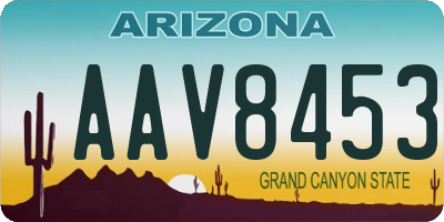 AZ license plate AAV8453