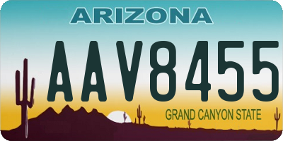AZ license plate AAV8455
