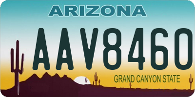 AZ license plate AAV8460