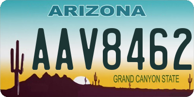 AZ license plate AAV8462