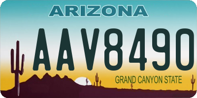 AZ license plate AAV8490