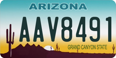 AZ license plate AAV8491