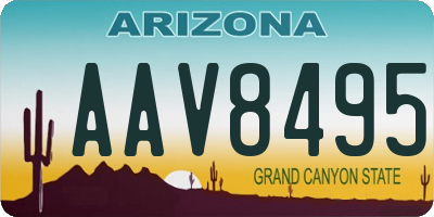 AZ license plate AAV8495