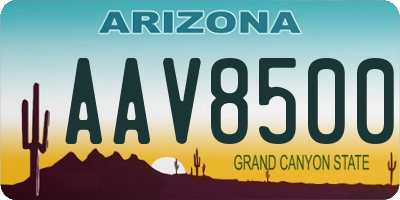 AZ license plate AAV8500
