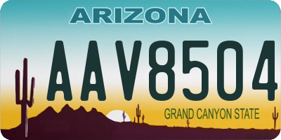 AZ license plate AAV8504