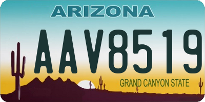 AZ license plate AAV8519