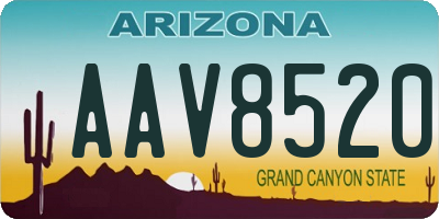 AZ license plate AAV8520