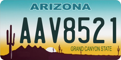 AZ license plate AAV8521