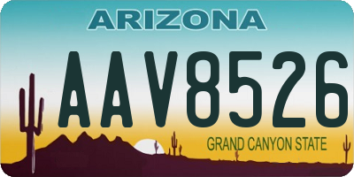 AZ license plate AAV8526