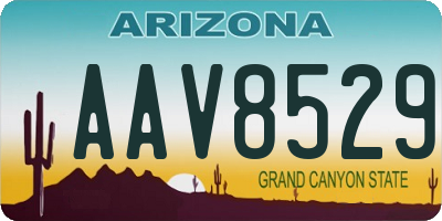 AZ license plate AAV8529