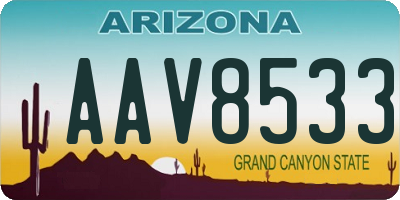 AZ license plate AAV8533