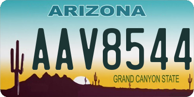 AZ license plate AAV8544