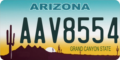 AZ license plate AAV8554