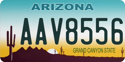 AZ license plate AAV8556