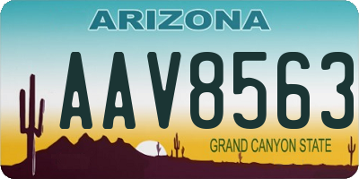 AZ license plate AAV8563