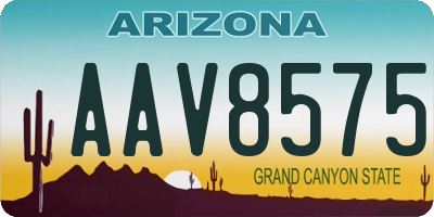 AZ license plate AAV8575