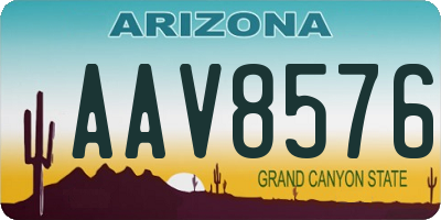 AZ license plate AAV8576
