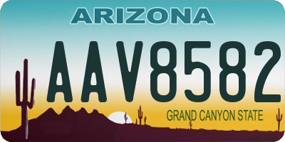 AZ license plate AAV8582