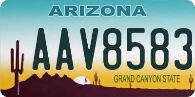AZ license plate AAV8583