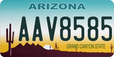 AZ license plate AAV8585