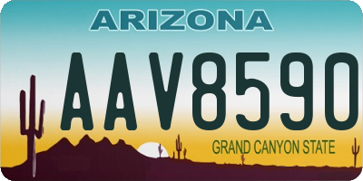 AZ license plate AAV8590