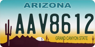 AZ license plate AAV8612