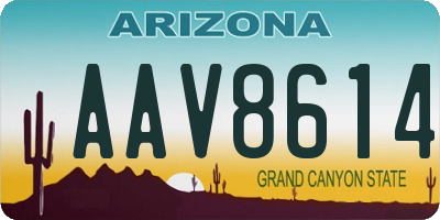AZ license plate AAV8614