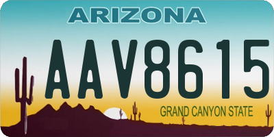 AZ license plate AAV8615