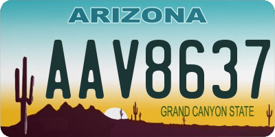 AZ license plate AAV8637