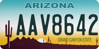 AZ license plate AAV8642