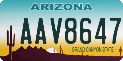 AZ license plate AAV8647
