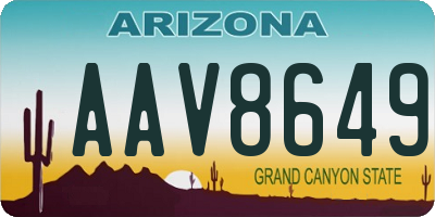 AZ license plate AAV8649