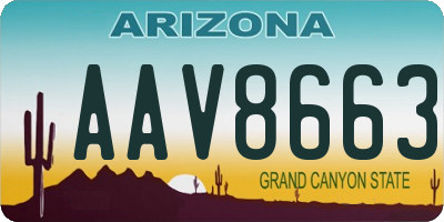 AZ license plate AAV8663
