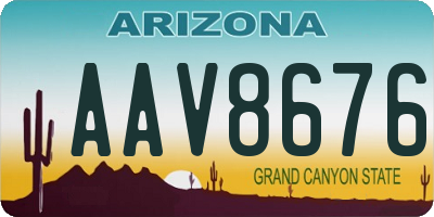 AZ license plate AAV8676