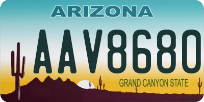 AZ license plate AAV8680