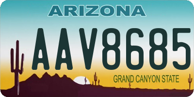 AZ license plate AAV8685