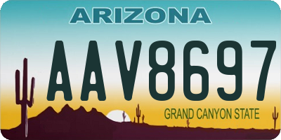 AZ license plate AAV8697