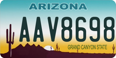 AZ license plate AAV8698