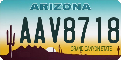 AZ license plate AAV8718