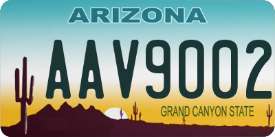 AZ license plate AAV9002
