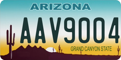 AZ license plate AAV9004