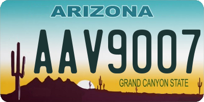 AZ license plate AAV9007
