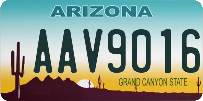 AZ license plate AAV9016