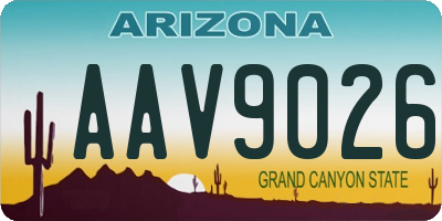 AZ license plate AAV9026