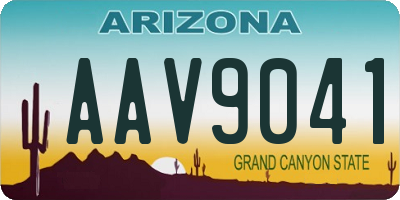 AZ license plate AAV9041