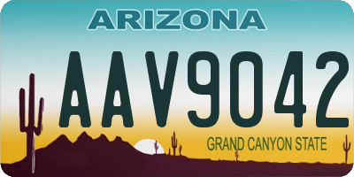 AZ license plate AAV9042